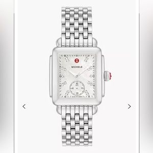 Michele Deco 18 Stainless Steel Diamond Detail Watch